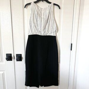 MM. LaFleur Maddie Dress Black White Stripe Size 10
